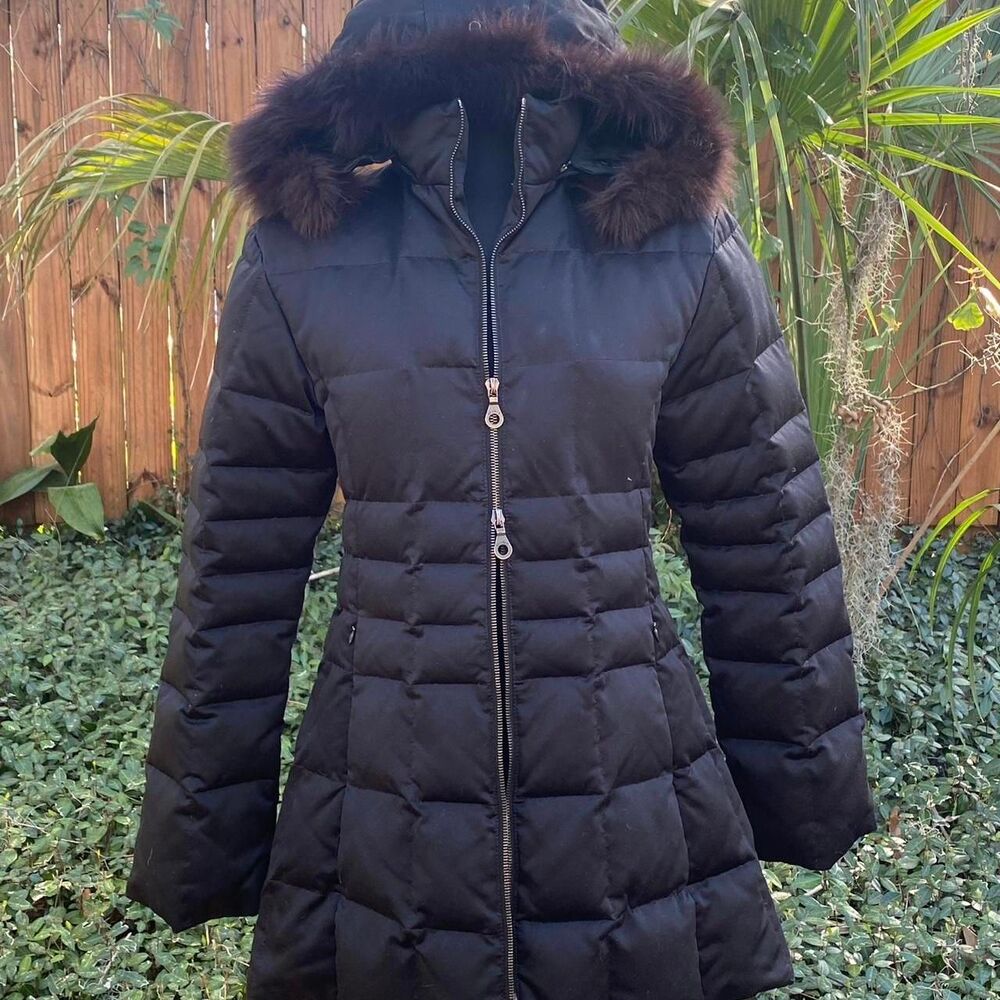 Searle black down feathers puffer jacket Size 4